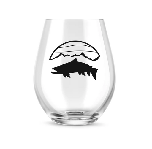 Backcountry Trout Stemless Wine Glass by REP YOUR WATER
