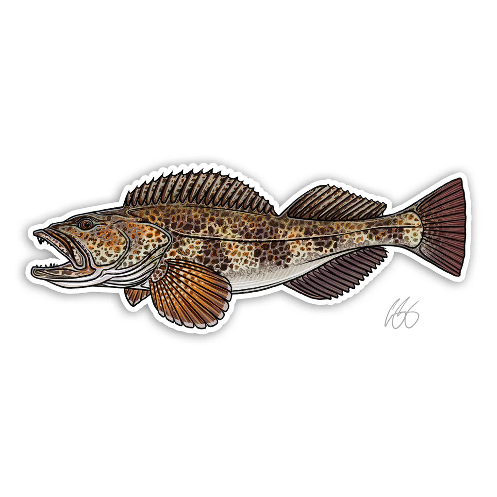 Casey Underwood Lingcod Decal — Red's Fly Shop