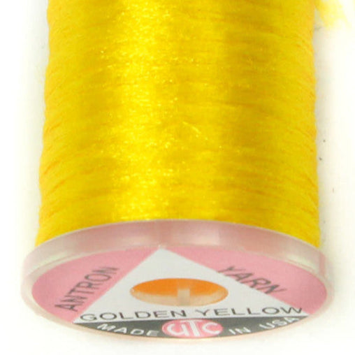 Spool of UTC Antron Yarn in synthetic trilobal fiber, ideal for wing posts, shucks, and dry fly bodies.