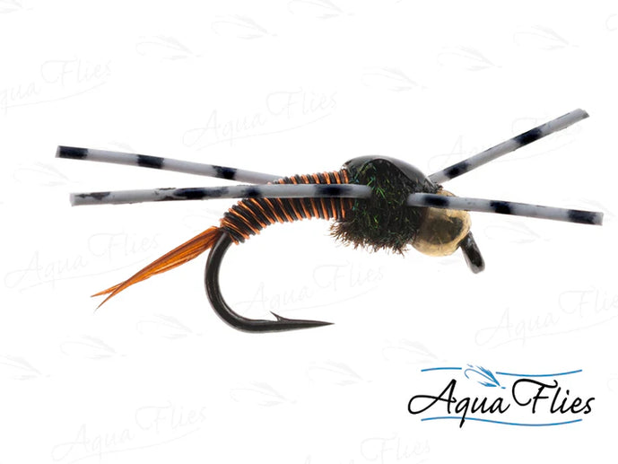 TDF Bead Head Copper John Rubber Legs by Aqua Flies