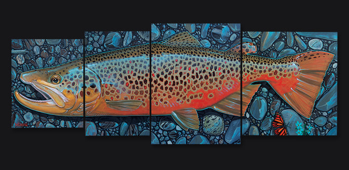 DeYoung 4 Panel Brown - Monarch Canvas Print