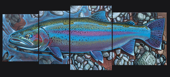 DeYoung 4 Panel Steelhead Metal Print