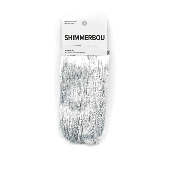 Bundle of Silver Shimmerbou fibers by Nature's Spirit with high flash for baitfish and attractor patterns.
