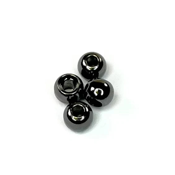 Aqua Flies Tube Beads in black nickel – available in 4mm and 5.5mm sizes, perfect for adding sleek weight to tube flies and intruder-style patterns.