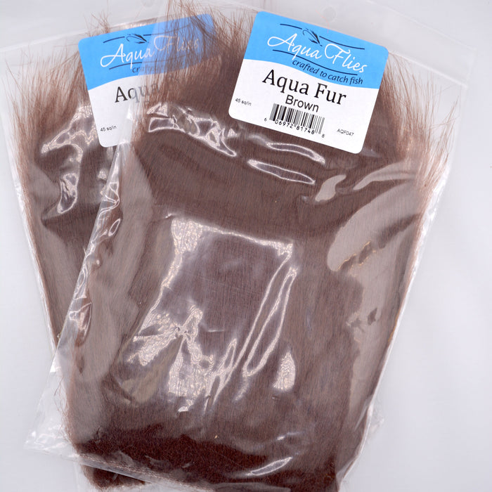 Aqua Fur fly tying material in Brown – synthetic dubbing fiber with natural movement and vibrant color.