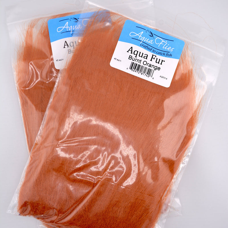 Aqua Fur fly tying material in Burnt Orange – synthetic dubbing fiber with natural movement and vibrant color.