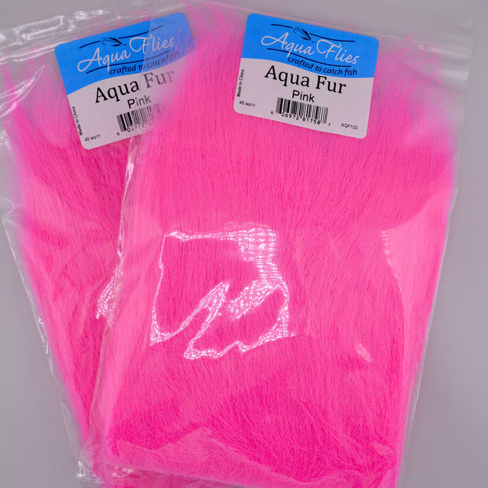 Aqua Fur fly tying material in Pink – synthetic dubbing fiber with natural movement and vibrant color.