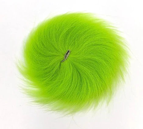 Chartreuse Blue Fox fly tying fur – high-visibility choice for salmon, bass, and warm-water predator flies.