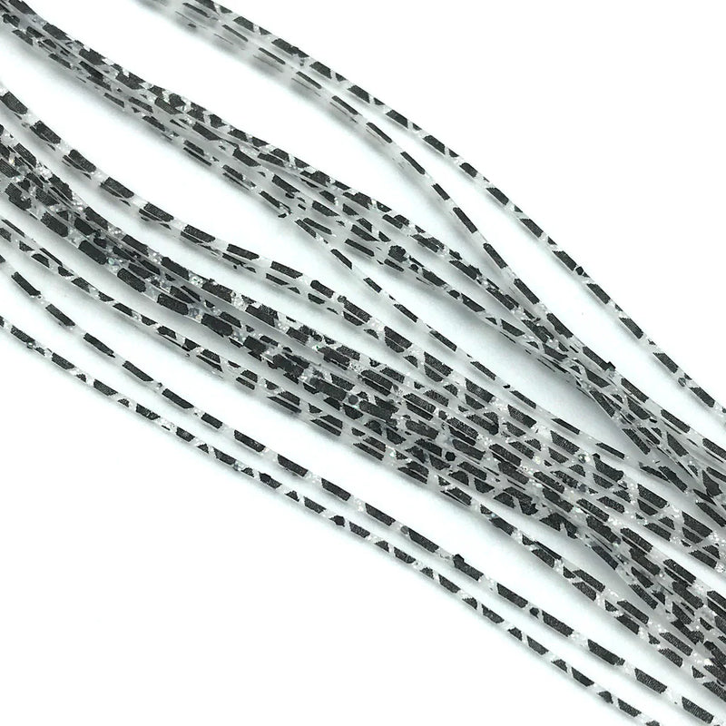 Barred Crazy Legs in Clear/Pearl by Hareline – translucent silicone legs with subtle pearl accents for a stealthy flash in clear water conditions.
