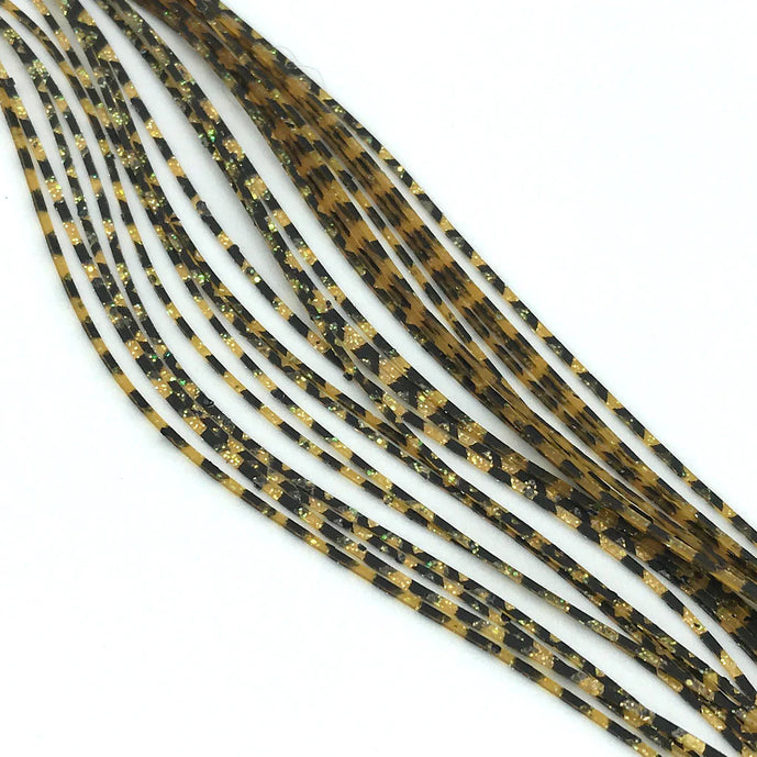 Barred Crazy Legs in Golden Yellow/Pearl by Hareline – sunny yellow legs with pearlescent barring, great for golden stones, stimulators, and attractors.