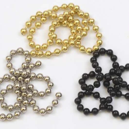 Bead Chain Eyes by Hareline – lightweight, durable fly tying eyes in gold and silver finishes, ideal for adding weight and realism to small streamers, nymphs, and baitfish patterns.