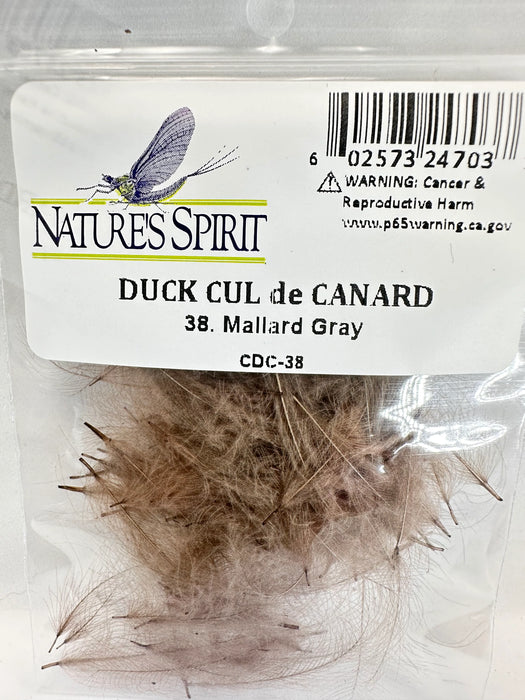 Mallard gray Duck CDC by Nature’s Spirit – traditional gray CDC feathers for natural-looking dry flies, emergers, and parachute posts.