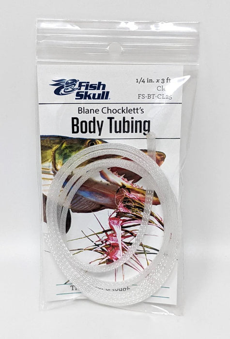 Fish-Skull Body Tubing in clear, 1/4 inch – versatile tubing for translucent, layered, or custom-colored fly bodies.