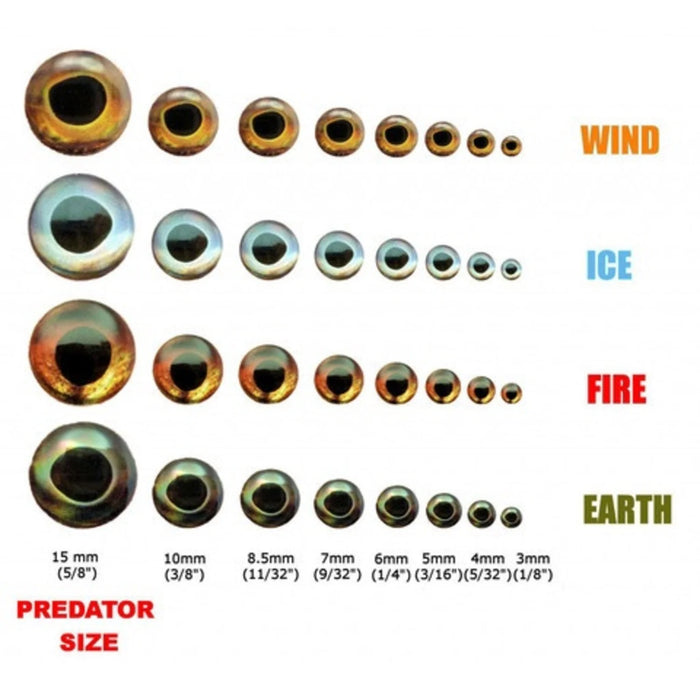 Fish-Skull Living Eyes by Hareline – ultra-realistic 3D fly tying eyes with detailed iris and pupil, designed to bring lifelike realism to streamer and baitfish patterns.