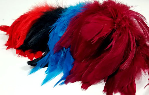 Fish Hunter Collaring Schlappen by Nature’s Spirit – soft, webby fly tying feathers in assorted vibrant colors for collars, throats, and flowing streamer accents.