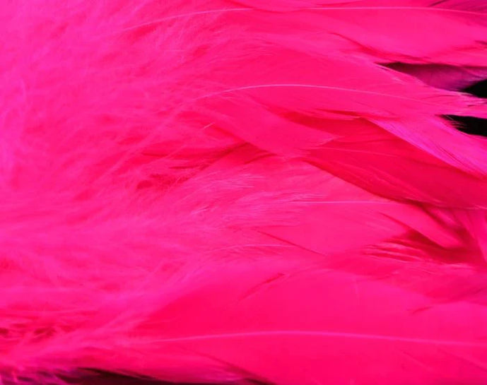 Fluorescent hot pink UV Fish Hunter Select Schlappen – bold pink UV feathers for steelhead, salmon, and vibrant attractor flies.