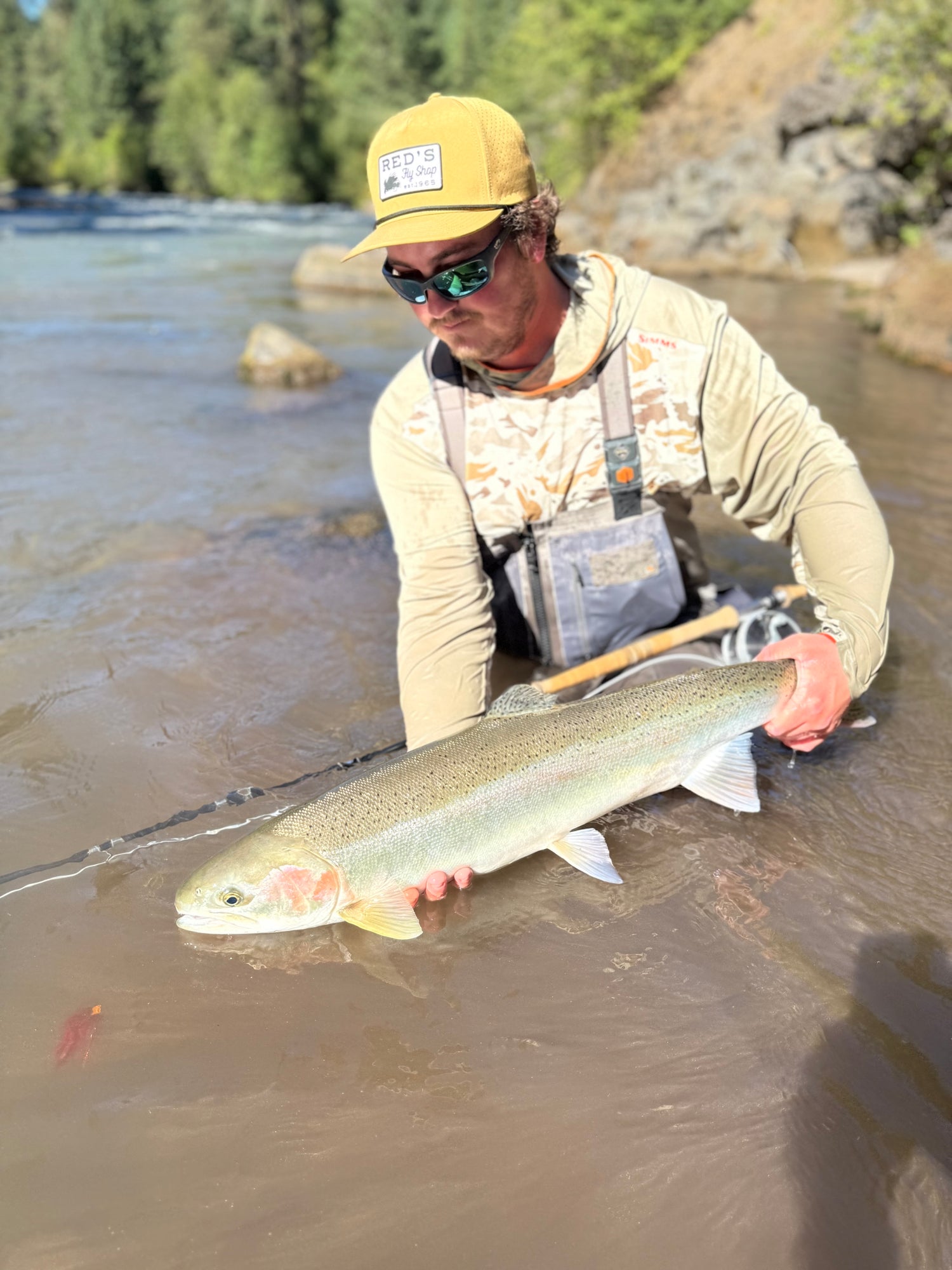 Rick Davidson Red's Fly Shop Guide with a Klickitat River Steelhead