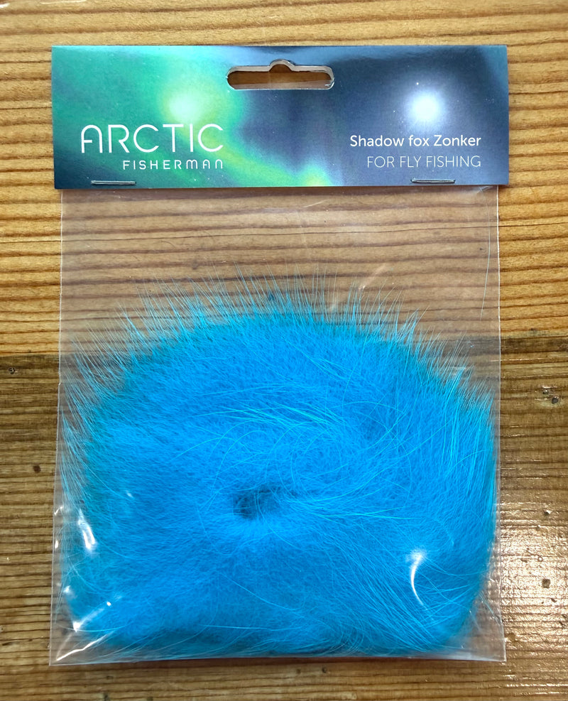 Arctic Fisherman Blue and Shadow Fox Zonker strips for tying steelhead, salmon, and streamer fly patterns.