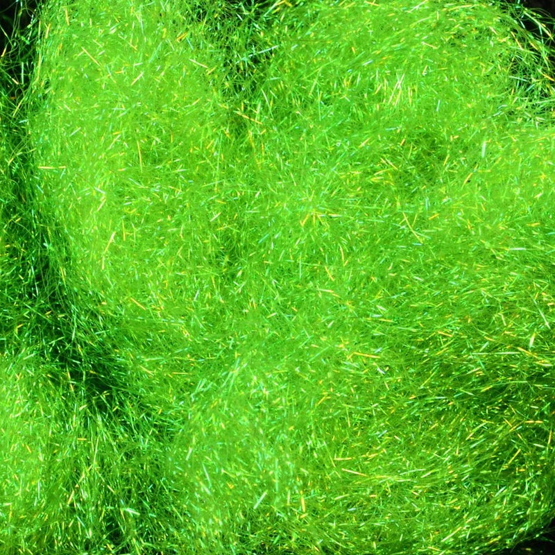 Hareline Ice Dub in Caddis Green – reflective synthetic dubbing ideal for adding flash and color to nymphs, emergers, and streamers.