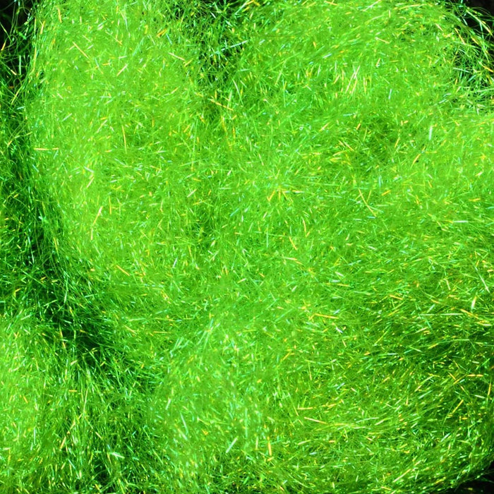 Hareline Ice Dub in Caddis Green – reflective synthetic dubbing ideal for adding flash and color to nymphs, emergers, and streamers.