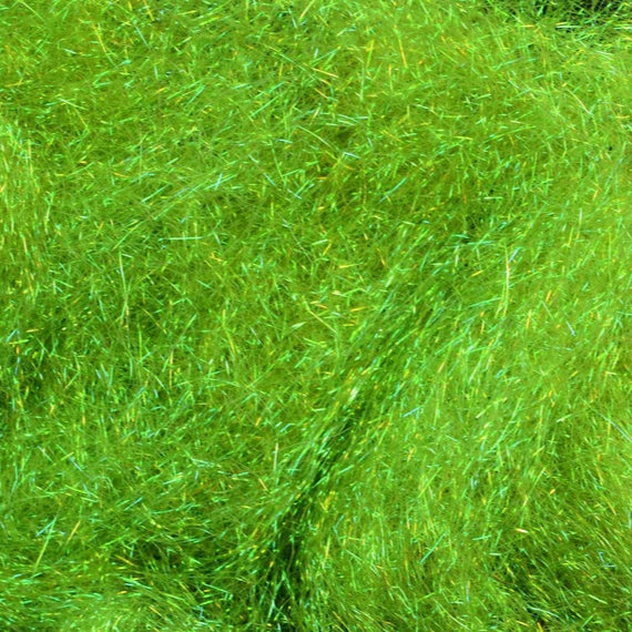 Hareline Ice Dub in Olive – reflective synthetic dubbing ideal for adding flash and color to nymphs, emergers, and streamers.