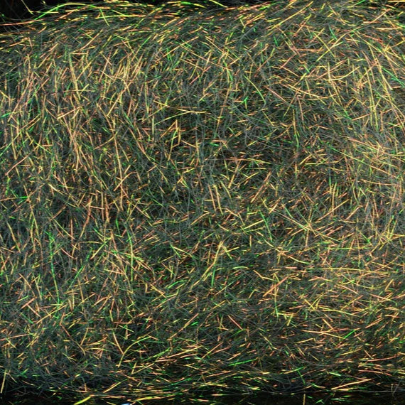 Hareline Ice Dub in Peacock – reflective synthetic dubbing ideal for adding flash and color to nymphs, emergers, and streamers.