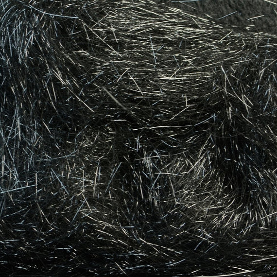 Hareline Ice Dub in Wicked Black – reflective synthetic dubbing ideal for adding flash and color to nymphs, emergers, and streamers.