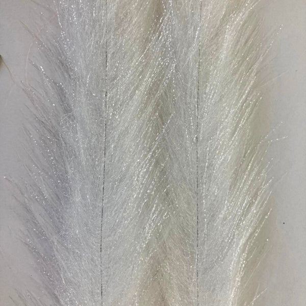 Ice white Mimic Faux Feather Brush – translucent synthetic brush for baitfish bellies, saltwater flies, and high-contrast streamers.