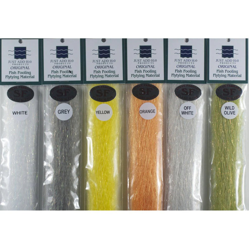 Just Add H2O Steve Farrar Blend – premium synthetic fly tying fibers with UV flash, ideal for baitfish patterns, saltwater flies, and large streamers.