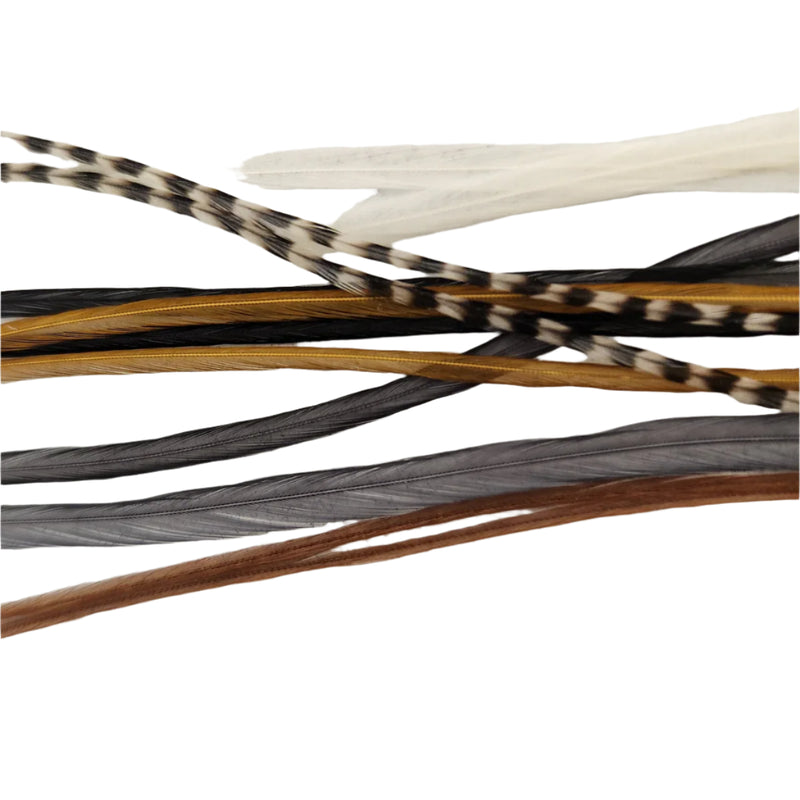 Keough Saddle Value Pack – mixed color feathers offering variety and versatility for fly tyers looking to match different hatches or add flair to streamers.