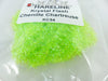 Krystal Flash Chenille in chartreuse – electric green color with high visibility and flash, ideal for stained water or aggressive takes.