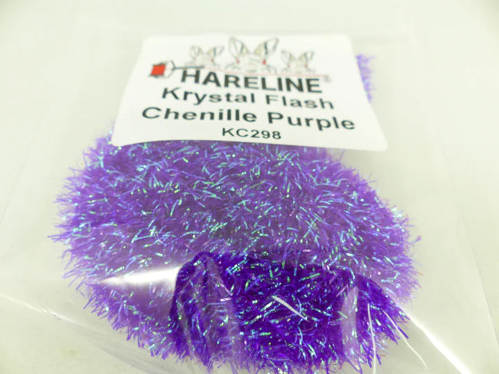 Krystal Flash Chenille in purple – rich and luminous, ideal for steelhead and attractor patterns.