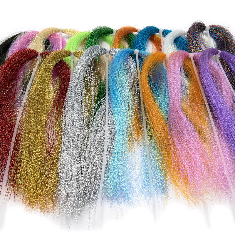 Krystal Flash by Hareline – a fly tying essential featuring fine, twisted strands of reflective mylar that add vibrant flash and movement to wings, tails, and bodies of flies for all species.
