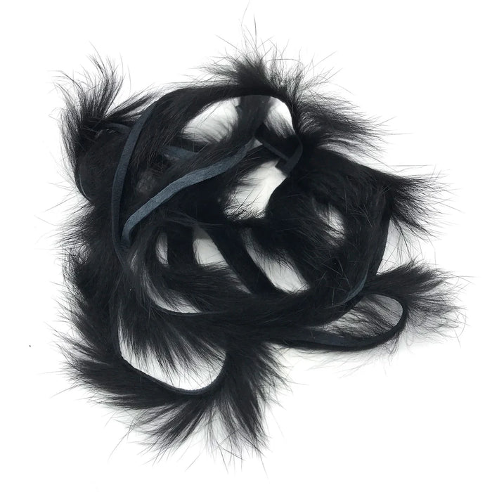 Micro Rabbit Strip in black – dense, dark fur strip for maximum silhouette and contrast in murky water.