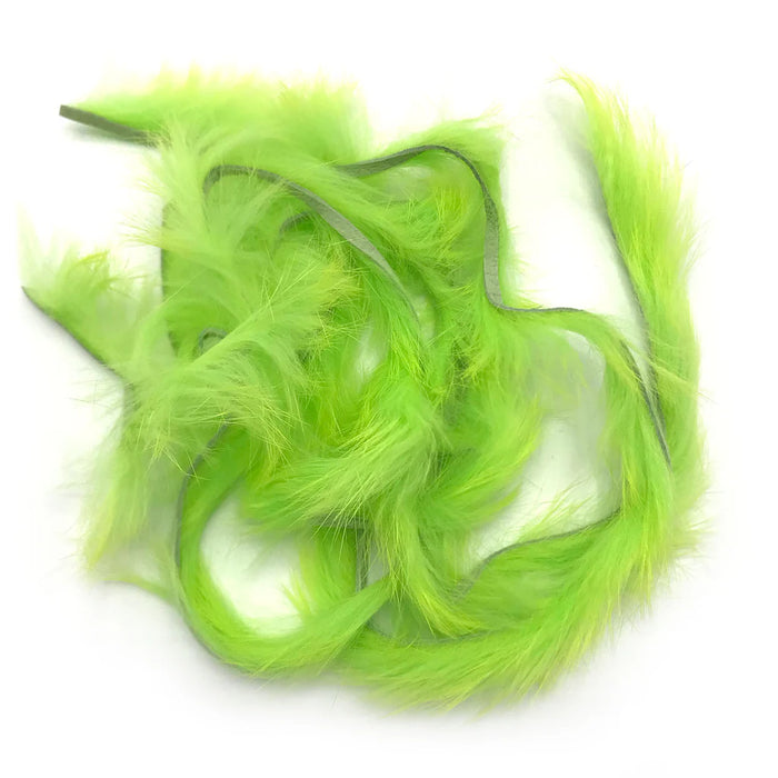 Micro Rabbit Strip in chartreuse – high-visibility green for bass, steelhead, and tropical flies.