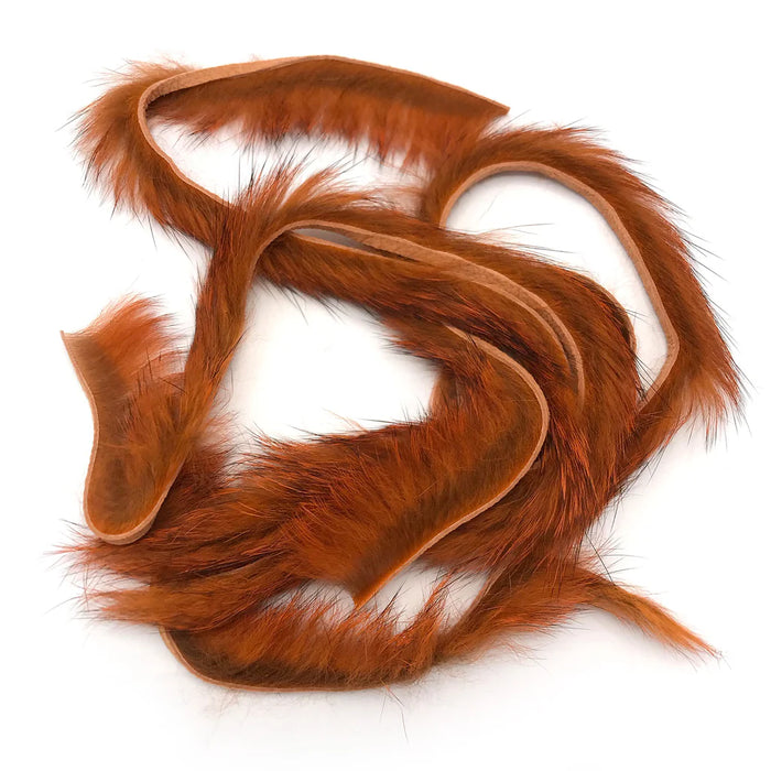 Micro Rabbit Strip in crawfish orange – natural orange tone perfect for crustacean and sculpin imitations.