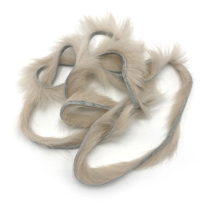 Micro Rabbit Strip in flesh – soft peachy tone for sculpin, leech, or flesh fly patterns
