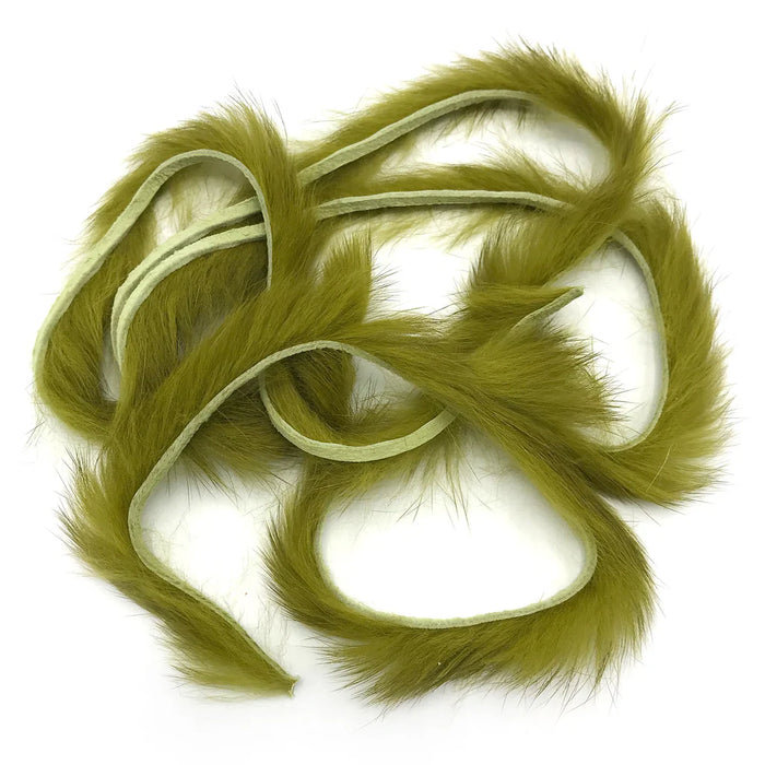 Micro Rabbit Strip in olive – a go-to choice for sculpins, leeches, and classic trout streamers.