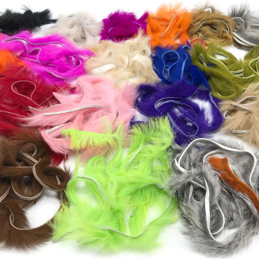 Micro Rabbit Strips by Hareline – thin, supple rabbit fur strips ideal for adding lifelike movement to small streamers and wet flies.