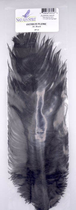 Black ostrich plume by Nature’s Spirit – classic black fibers used in leeches, midges, and traditional soft hackle flies.