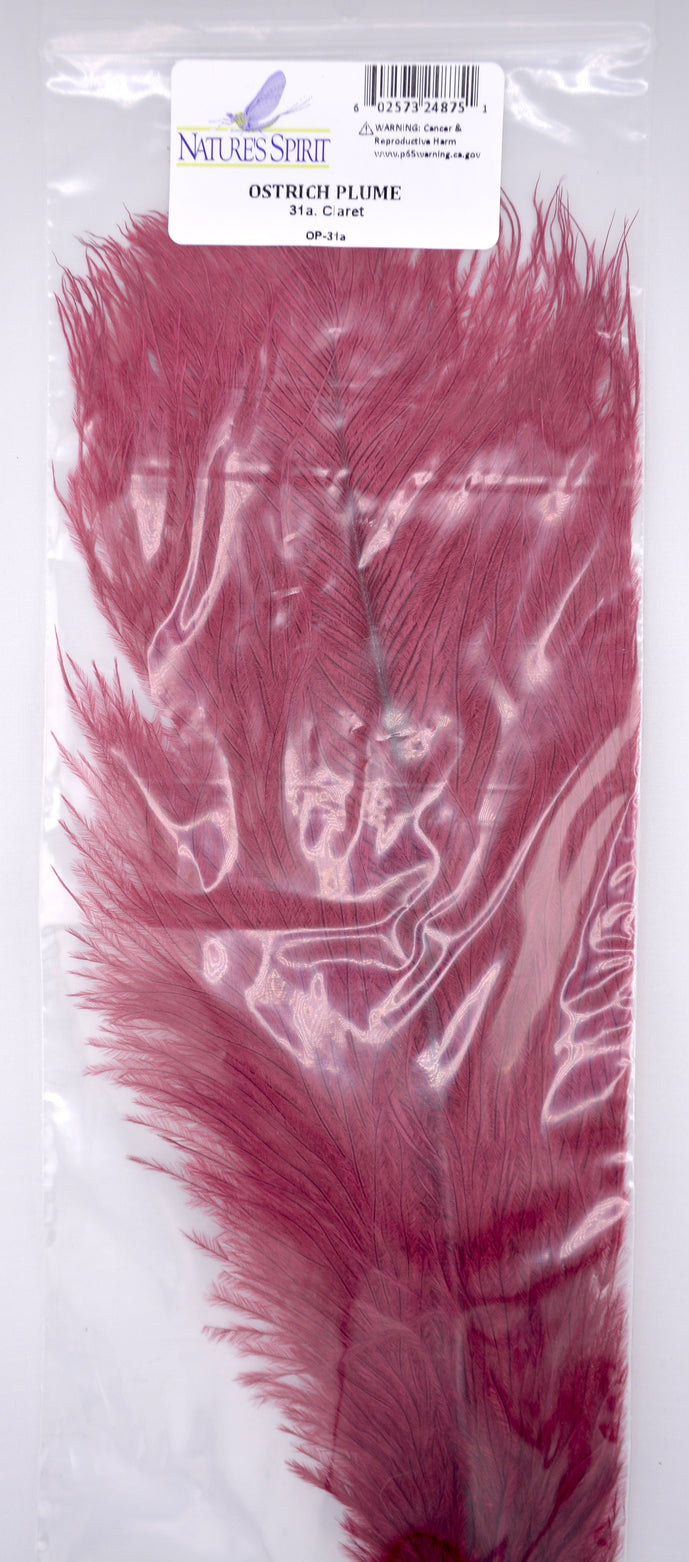 Claret ostrich plume by Nature’s Spirit – deep wine-toned fibers for rich-bodied wet flies, leeches, and spey patterns.
