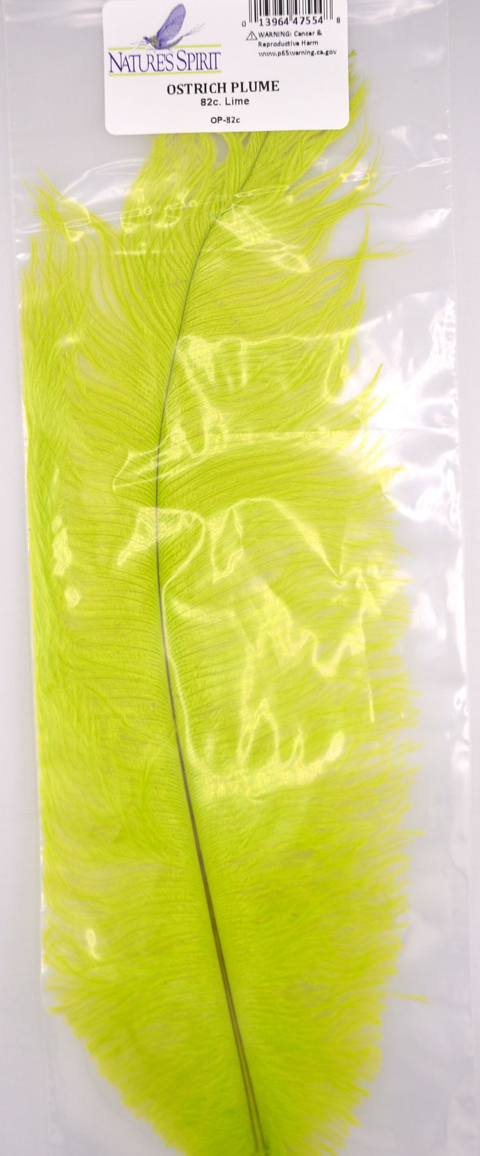 Lime ostrich plume by Nature’s Spirit – vivid green fibers ideal for attractor nymphs, buggers, and tropical saltwater flies.