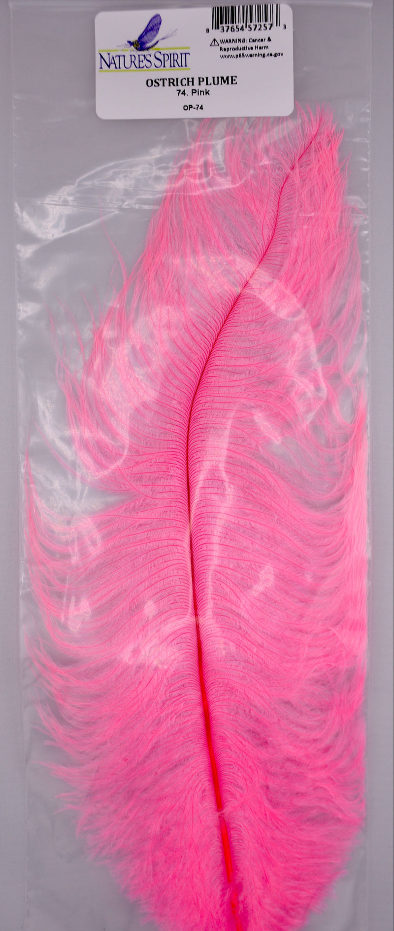 Pink ostrich plume by Nature’s Spirit – soft pink fibers for shrimp patterns, steelhead flies, and flashy wet fly accents.