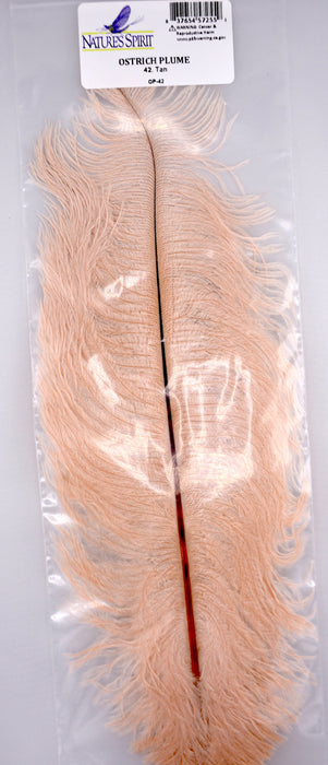 Tan ostrich plume by Nature’s Spirit – natural beige tones ideal for stonefly nymphs, crayfish patterns, and realistic soft hackles.