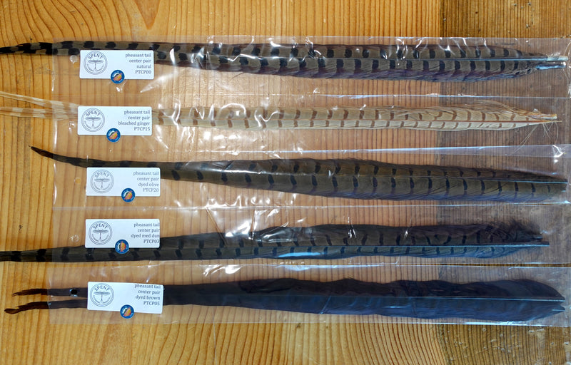 Spent Fly Fishing Products pheasant tail center pairs made in Montana, matched pheasant tail feathers with long workable fibers for fly tying nymphs, tails, and bodies