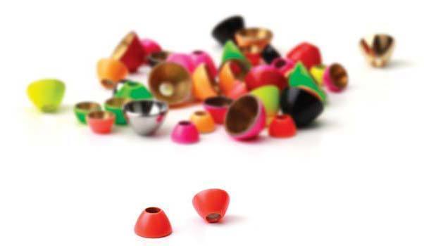 Pro Sportfisher Coneheads in assorted colors and sizes—precision-machined fly tying cones designed to add weight, push water, and enhance movement on tube flies and streamers.