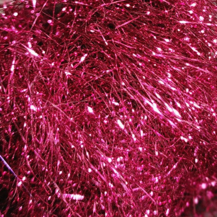 Hareline Ripple Ice Dub in Fuchsia – vibrant pink-purple dubbing with intense shimmer, ideal for steelhead and attractor flies.