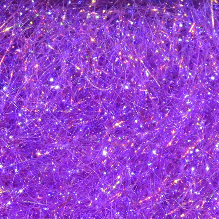 Hareline Ice Dub in UV Purple – reflective synthetic dubbing ideal for adding flash and color to nymphs, emergers, and streamers.