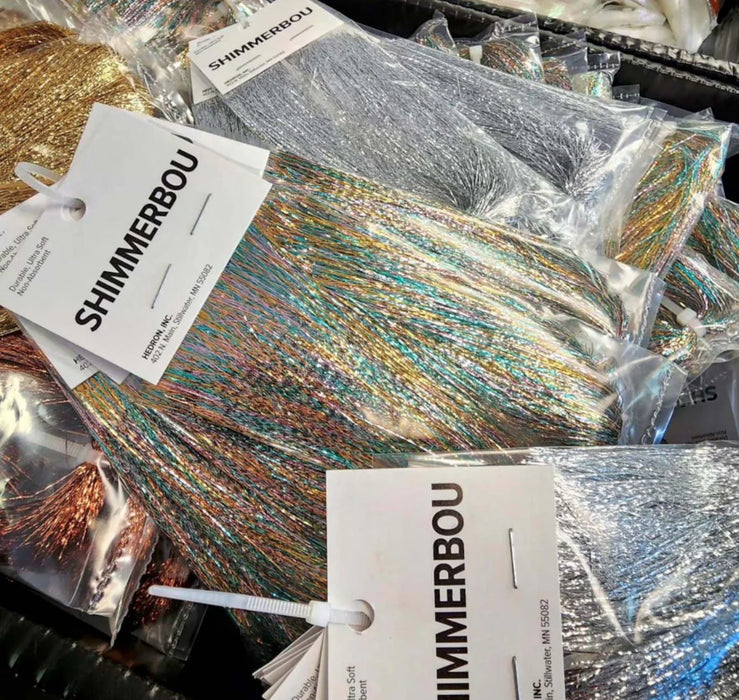 Shimmerbou flash fiber bundle by Nature’s Spirit – lightweight, crinkled synthetic material for adding flash to streamers, baitfish patterns, and saltwater flies.