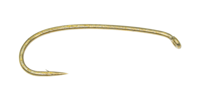 Tiemco TMC2302 humped shank hooks – 25-pack of 2X long, curved shank hooks ideal for tying extended-body dries, terrestrials, and realistic caddis or stonefly patterns.